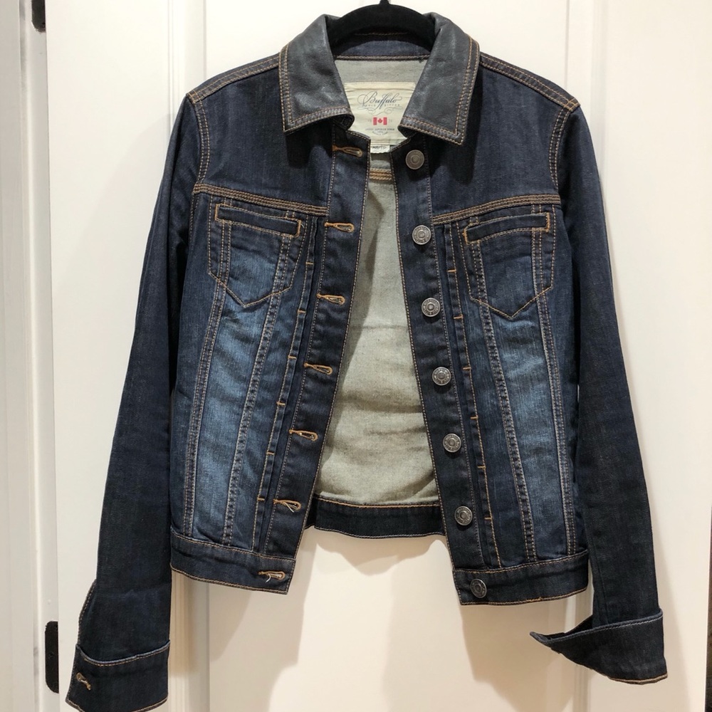 Buffalo David Bitton Denim Jacket - leather collar